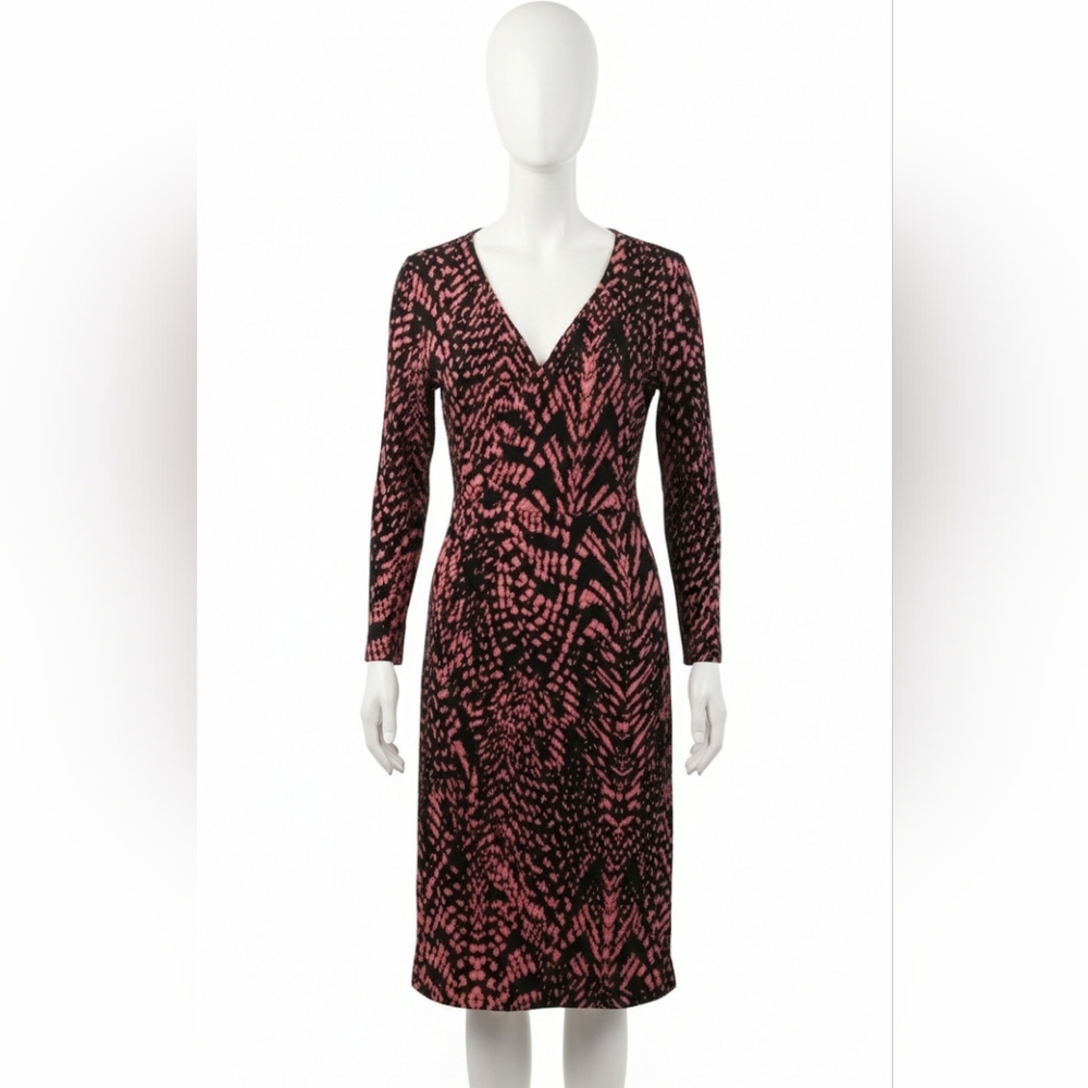 KRISP Women Wrap Front Dress Crossover 3/4 Sleeve sz 12